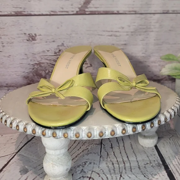 Nine West Mary Knoll Women's Sage Lime Green Slip-on Sandals Size 8M - Picture 5 of 10